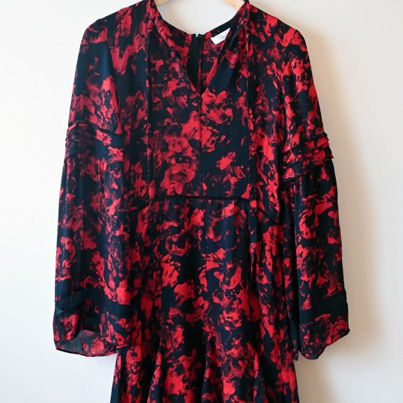 Silk Parker Womens Milly Long Sleeve Printed Boho Dress, Garland Valentines - Picture 5 of 10